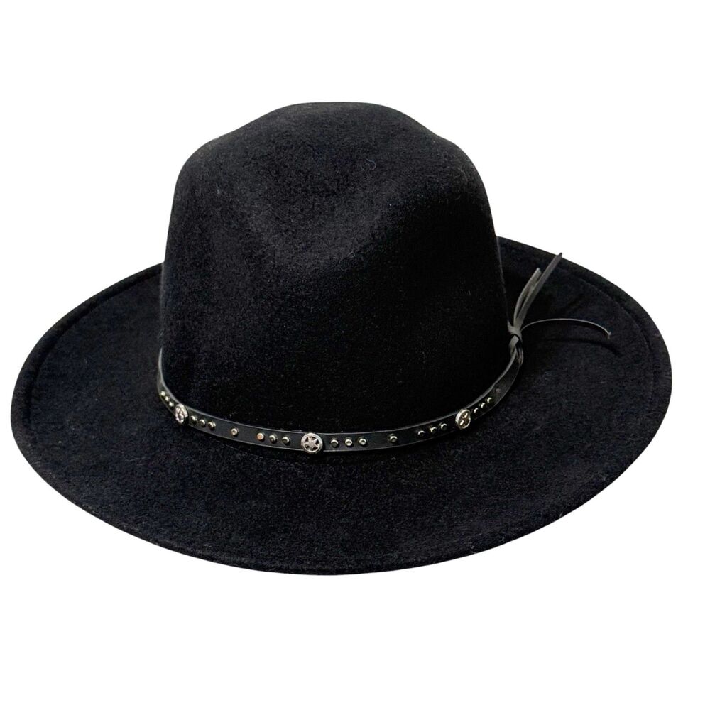 Cody James Black 100% Wool Mens Sedona Cowboy Western Rodeo Hat Leather Band, L